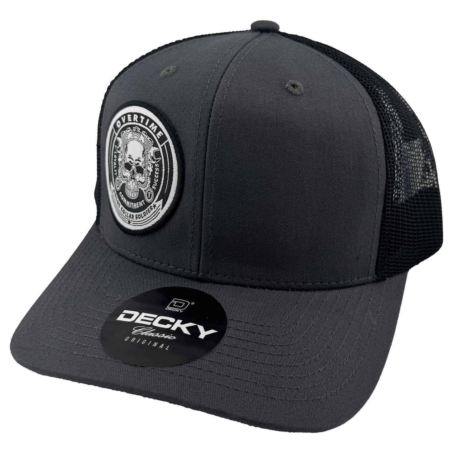 Skull and Motor Curved Grey and Black Snapback