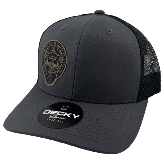 Bearded Skull Curved Grey and Black Snapback