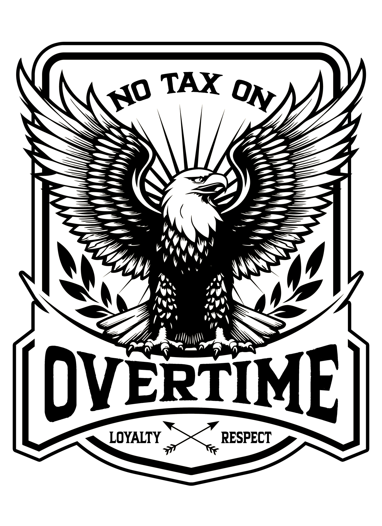 "No Tax on Overtime" 2.5" x 3" Sticker