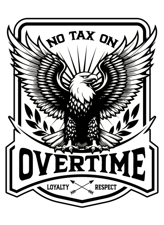 "No Tax on Overtime" 2.5" x 3" Sticker