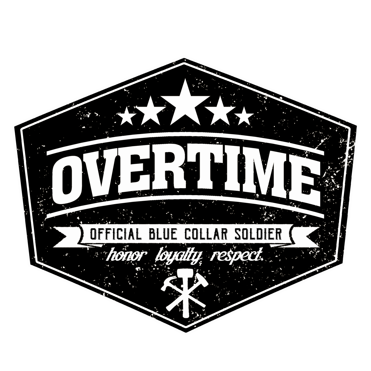 "Blue Collar Soldier" 6" x 5" Window Decal