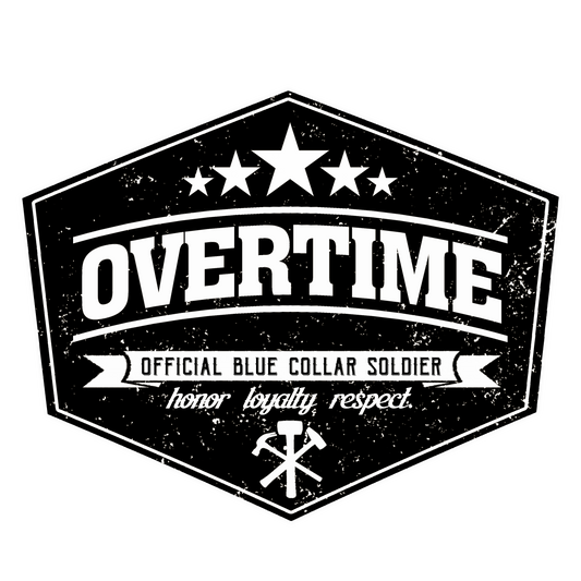 "Blue Collar Soldier" 6" x 5" Window Decal