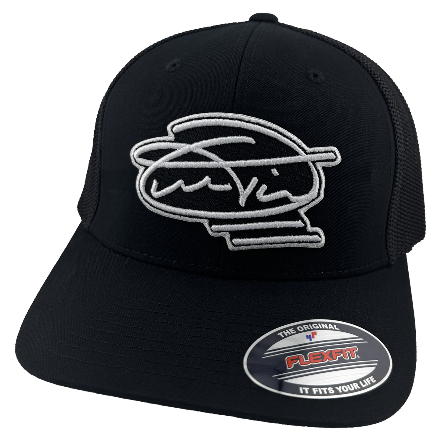 Overtime Signature Curved Black w/Mesh Flex Fit